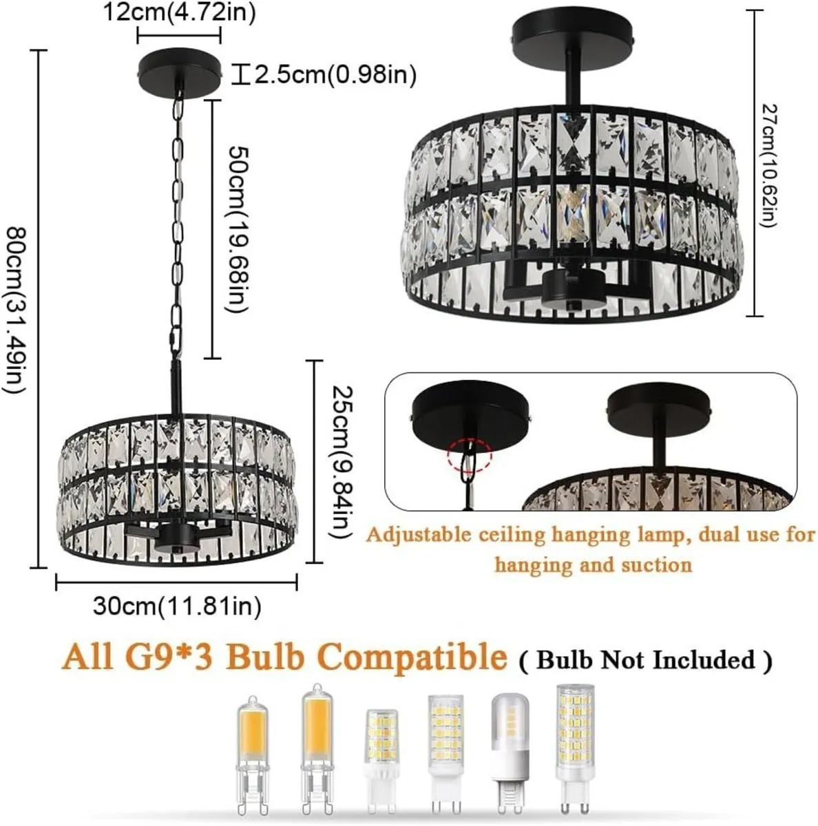 Modern Crystal Chandelier Ceiling Lights Pendant - Image 2