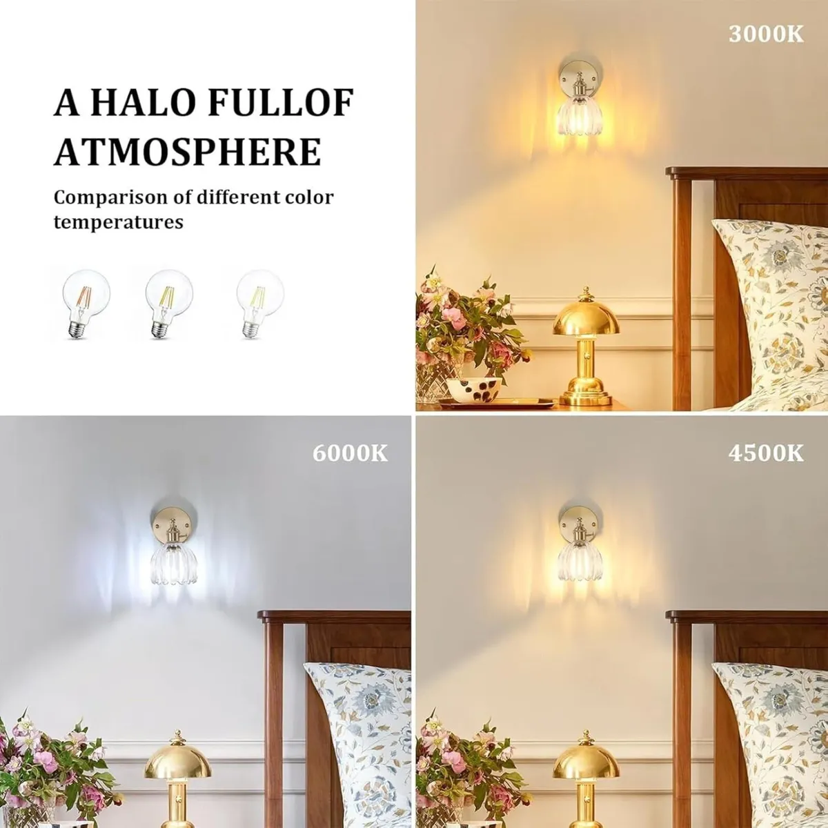 Vintage Wall Lights Set of 2 Lamps Indoor Gold - Image 3