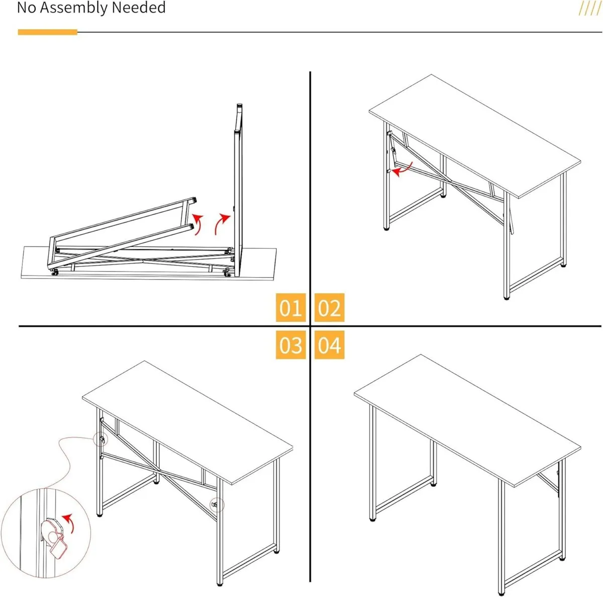 120 cm Folding Desk Writing Gaming Computer - Image 4