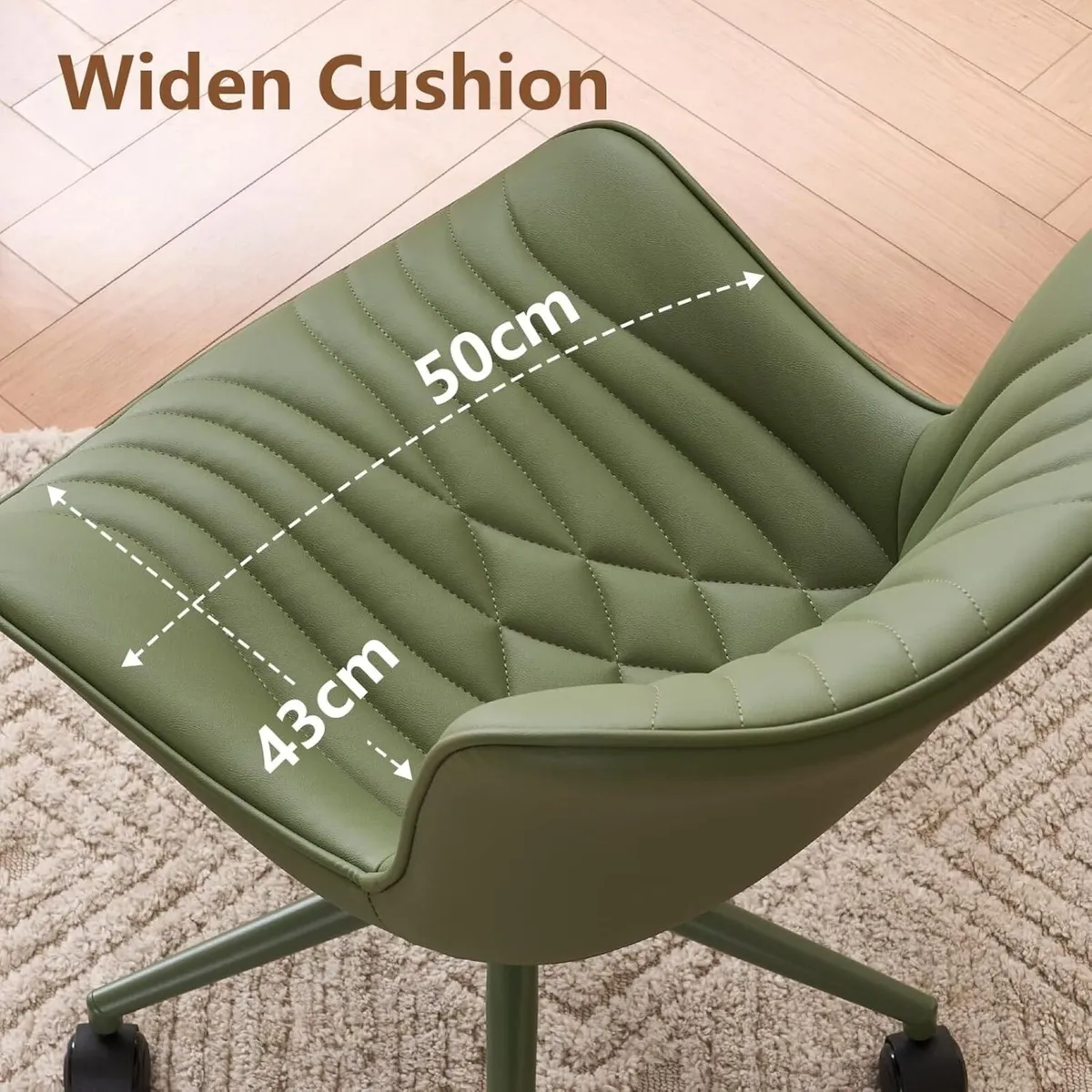 Office Chair Adjustable Ergonomic Desk Armless PU - Image 2