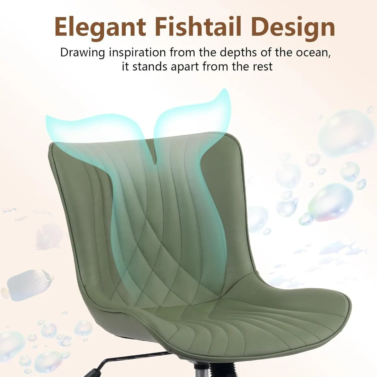 Office Chair Adjustable Ergonomic Desk Armless PU - Image 3