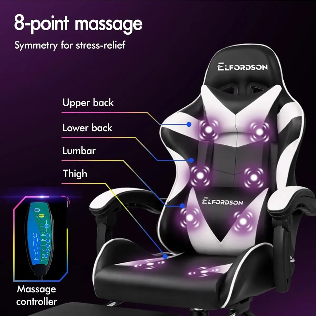 Massage Gaming Chair for Kids Adults Ergonomic - Image 4