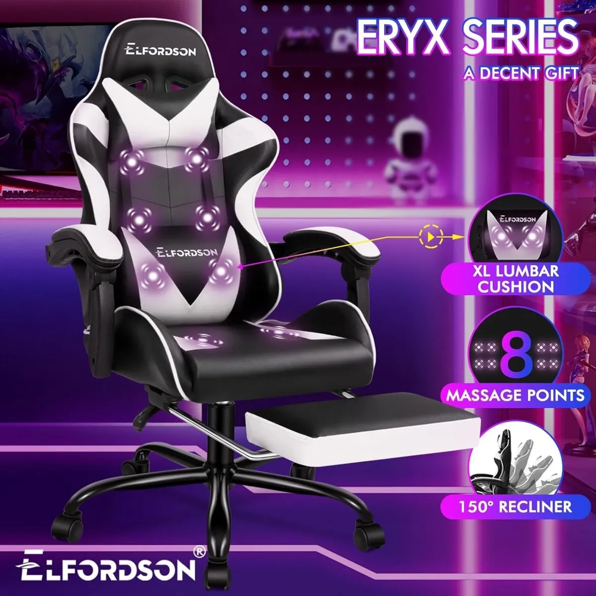 Massage Gaming Chair for Kids Adults Ergonomic - Image 3