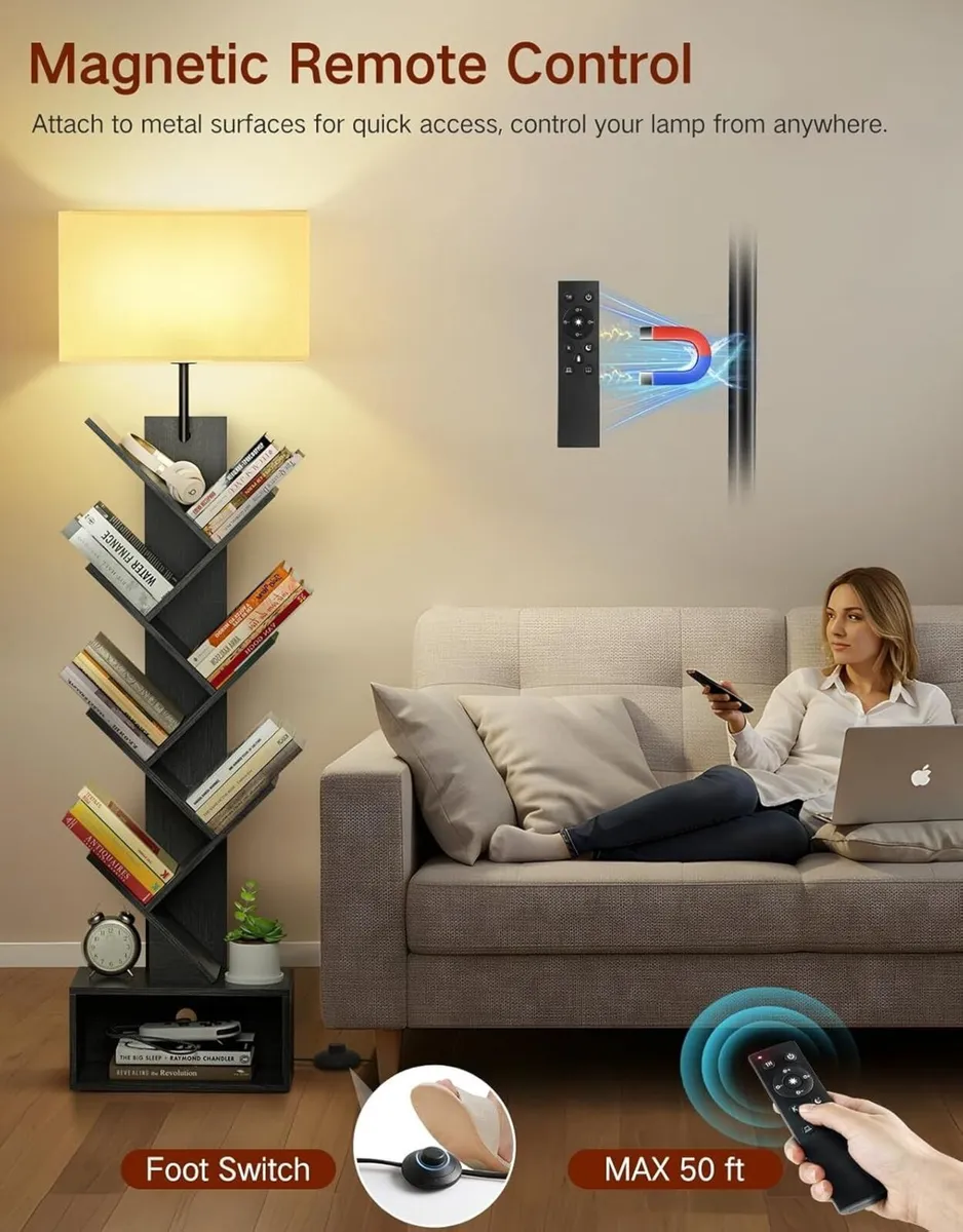 6 Tier Tree Bookshelf with Light Remote Small - Image 4