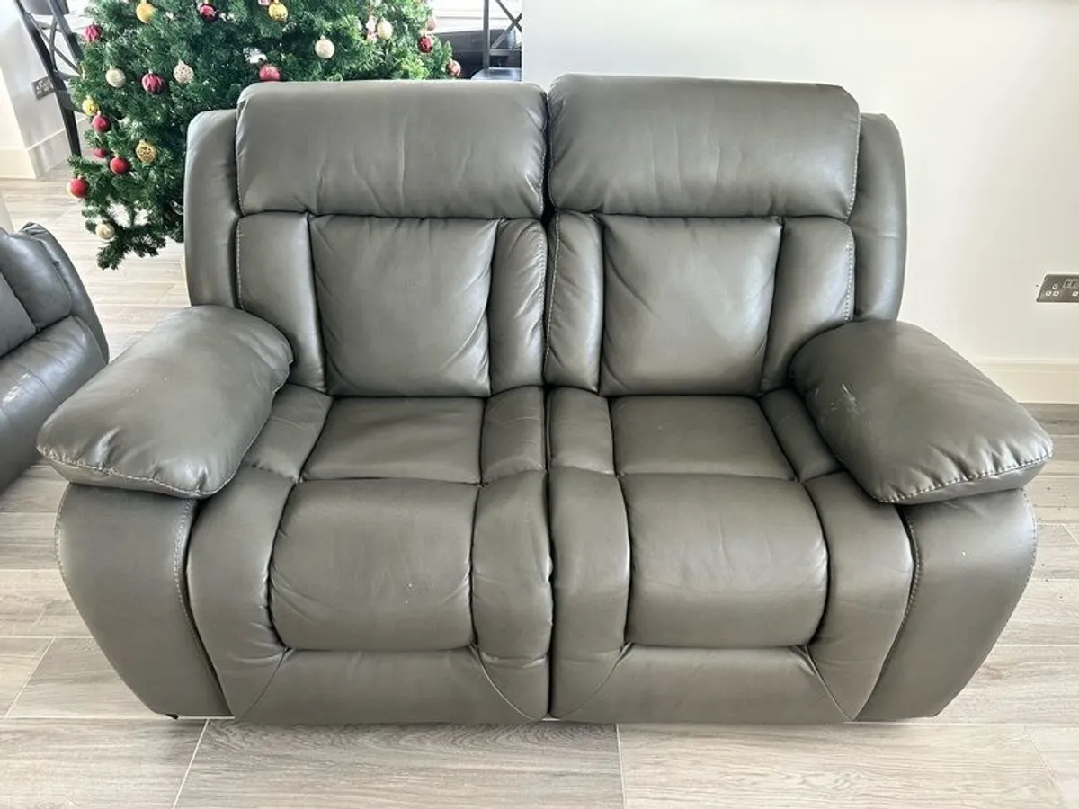 2x 2 double recliner sofa - Image 1