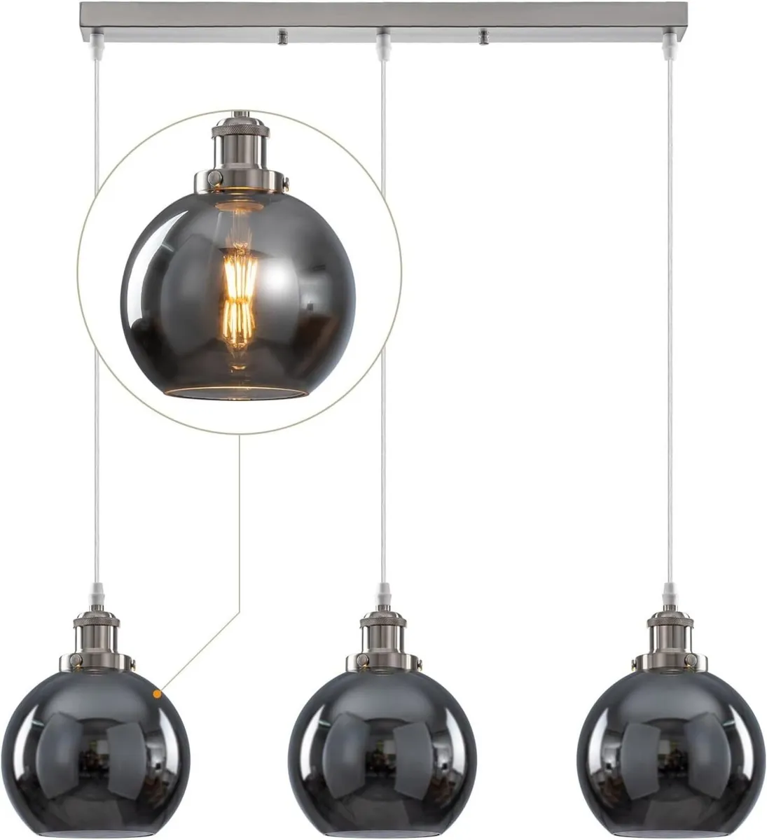 Ceiling Lighting Vintage 3 Pendant Light Glass - Image 1