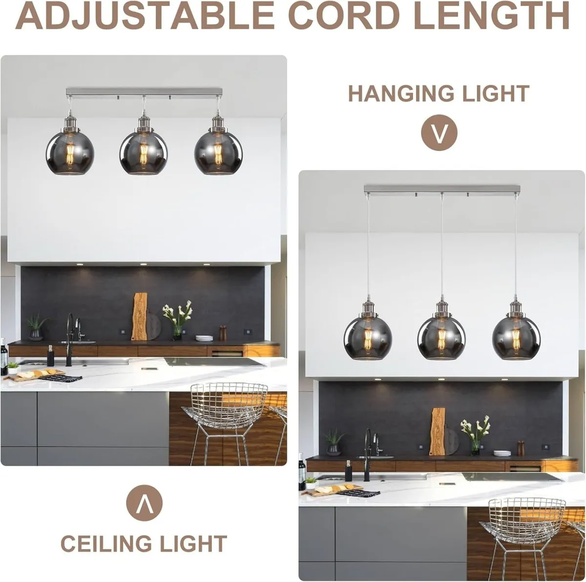 Ceiling Lighting Vintage 3 Pendant Light Glass - Image 2