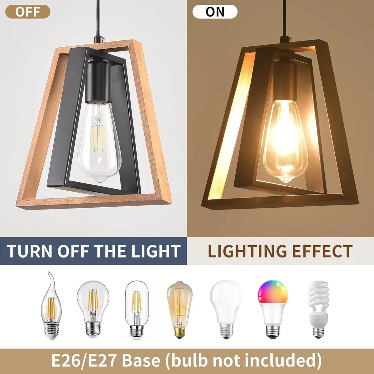 Farmhouse Hanging Pendant Lights 3 Pack Rustic - Image 4