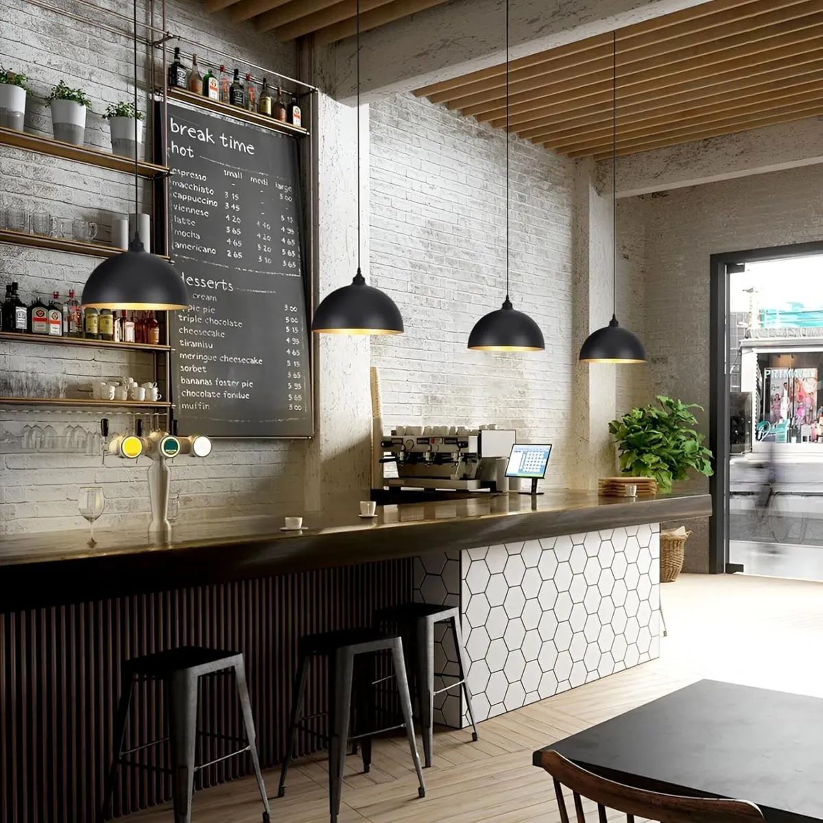 Black Pendant Lights 3 Pack Kitchen Island E27 - Image 3