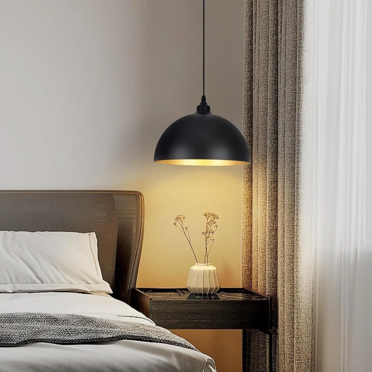 Black Pendant Lights 3 Pack Kitchen Island E27 - Image 4