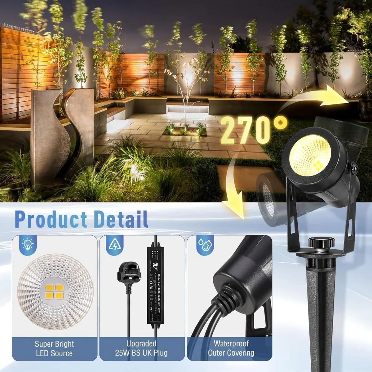 Garden Lights Mains Powered Upgrade 8in1 27m/88.58 - Image 2