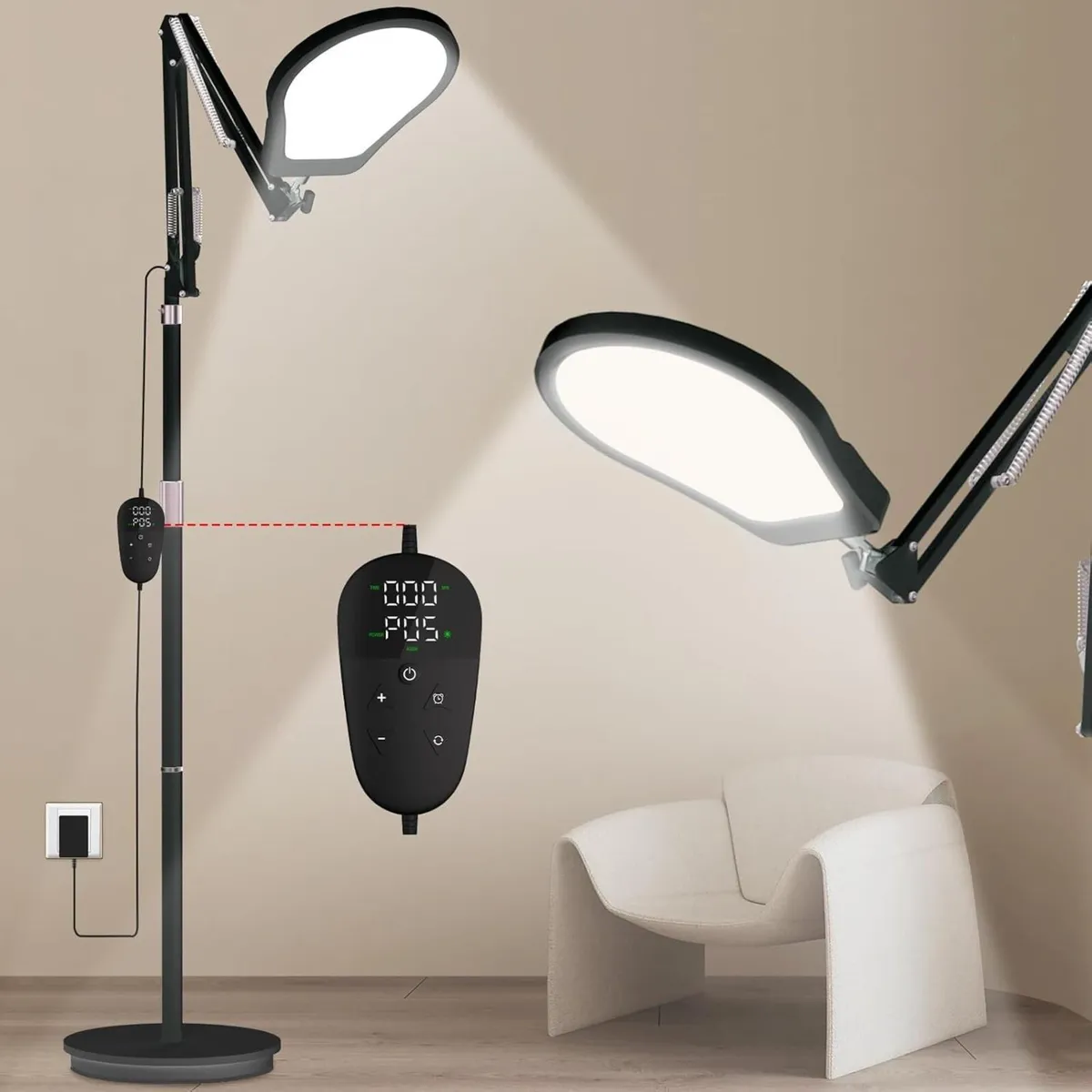 Shell Floor Sad Lamp Light Therapy with 3 Color - Image 1