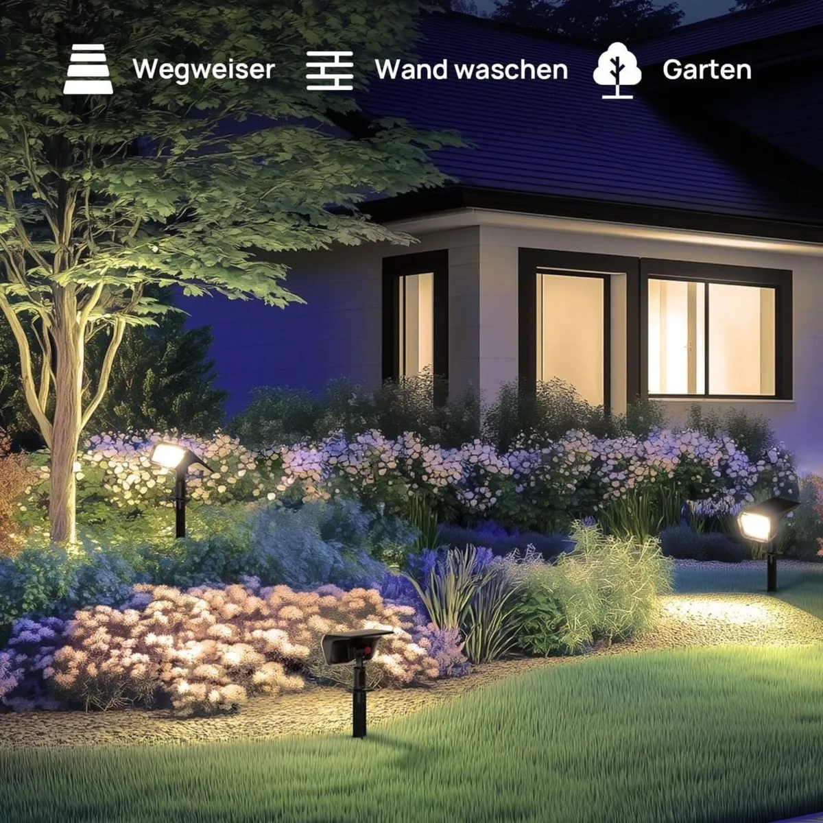 Solar Lights Outdoor Garden Extra-Long Illuminatio - Image 2