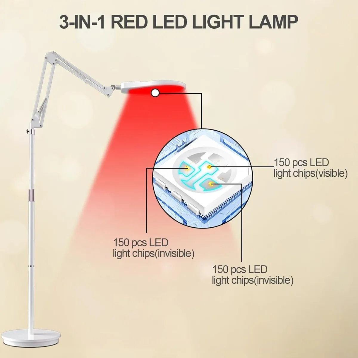 Floor Infrared Lamp Red Light 5 Brightness - Image 2