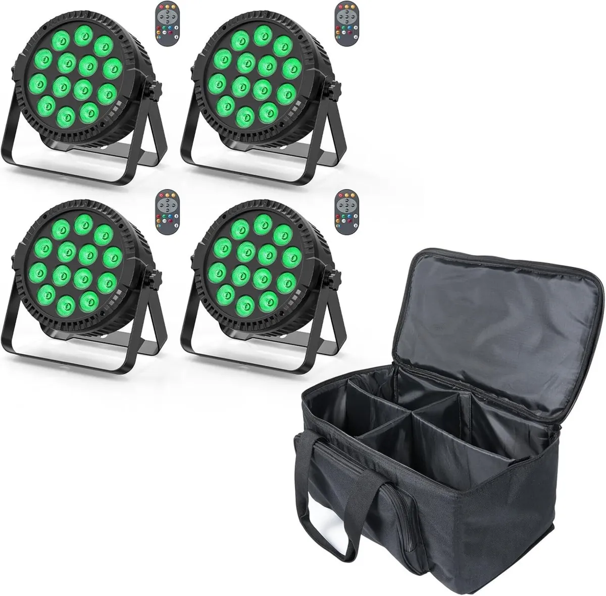 4PCS 84W LED Par Can Lights with Bag 14 RGBW