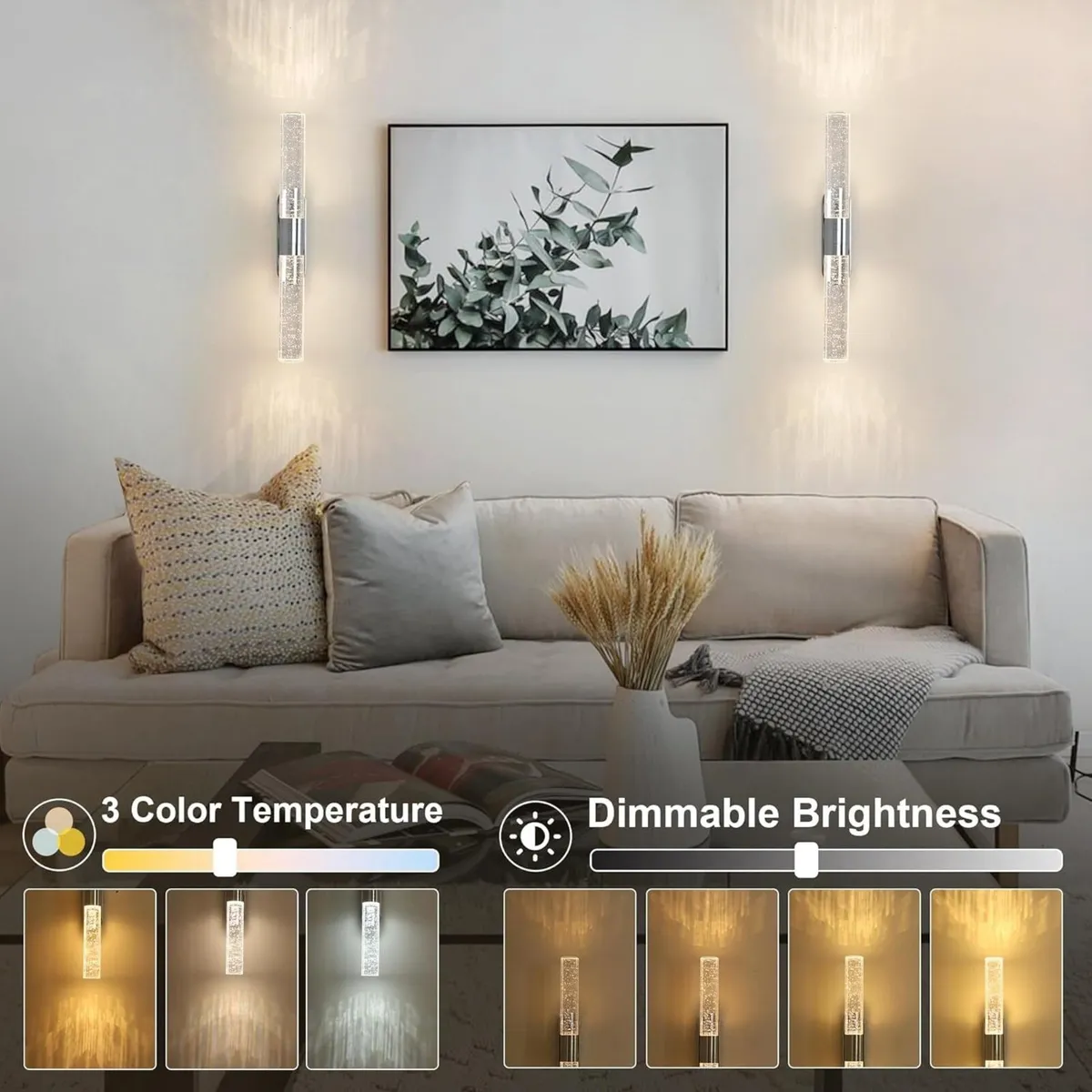 Rechargeable Wall Lights Set of 2 Battery - Image 2