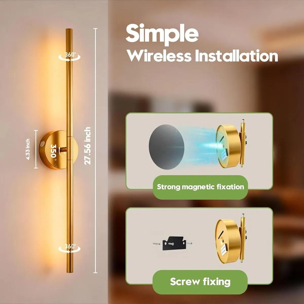 Battery Operated Wall Sconces 2 Pack 8000mAh - Image 4