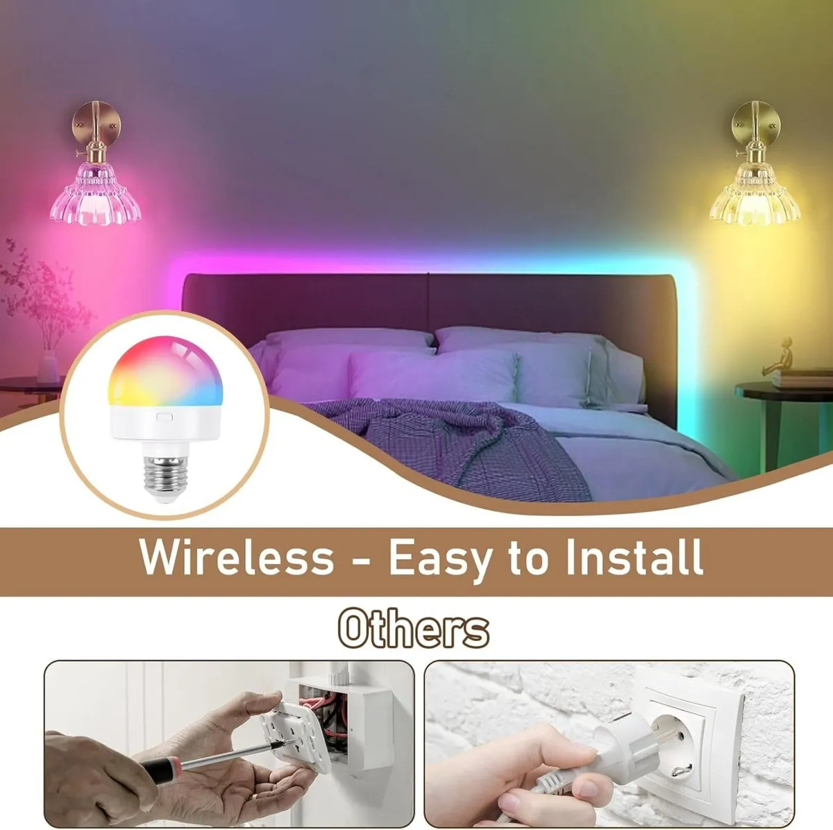 Vintage Battery Operated Wall Lights Rechargeable - Image 2