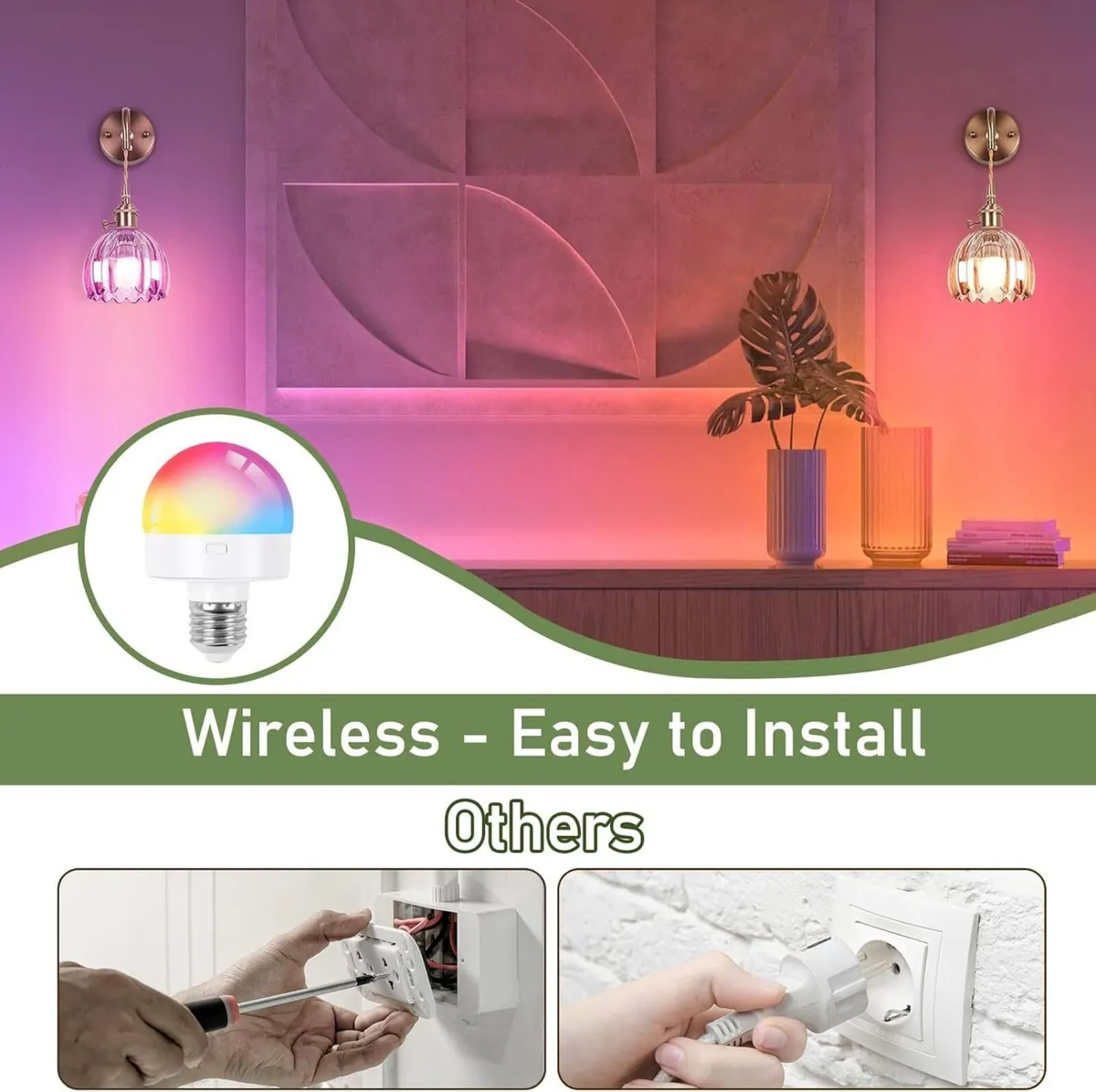 Vintage Battery Operated Wall Lights Rechargeable - Image 2