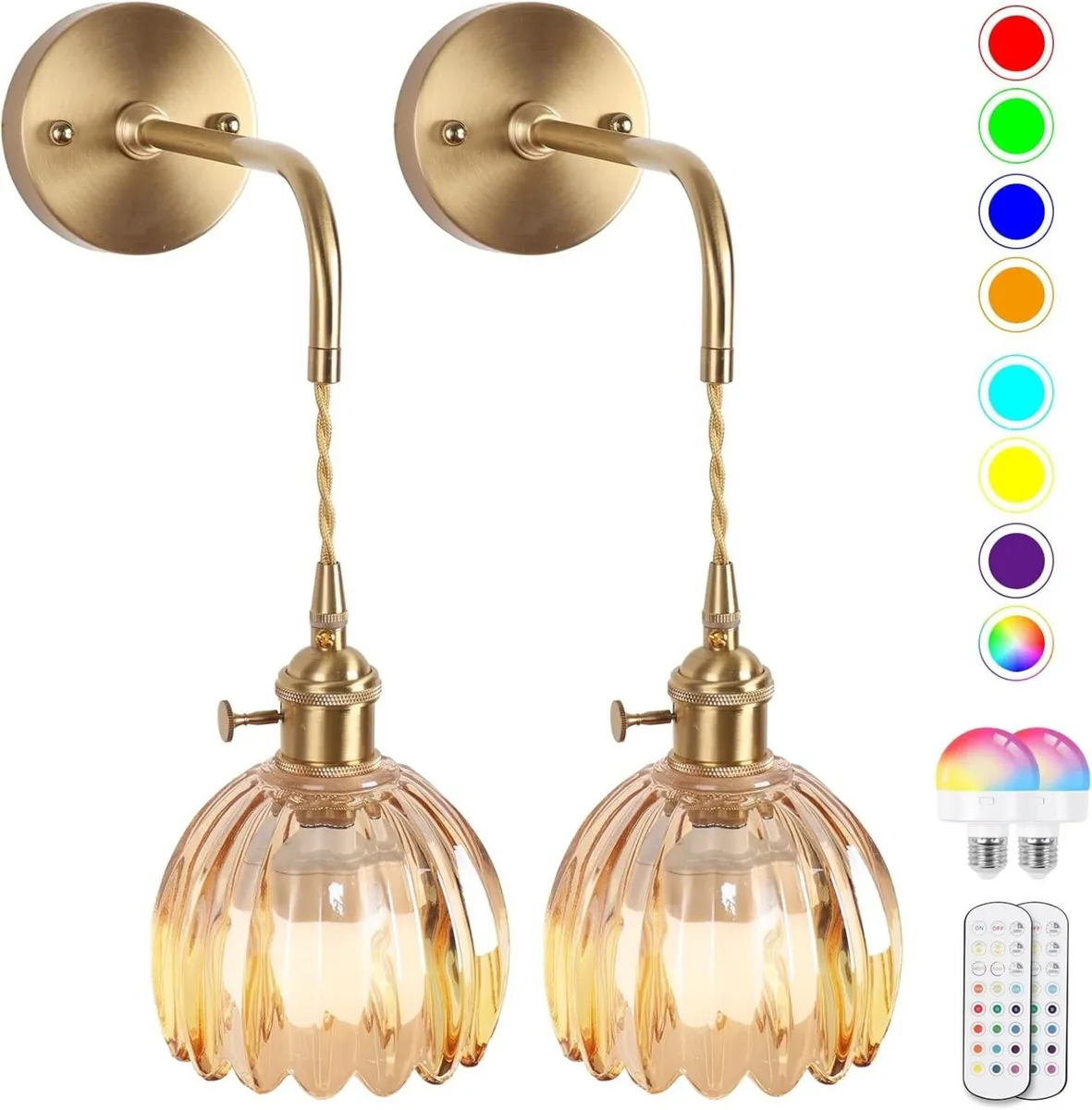 Vintage Battery Operated Wall Lights Rechargeable - Image 1