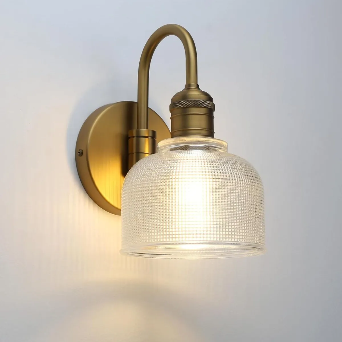 Vintage Textured Glass Sconce Wall Light Fitting - Image 1