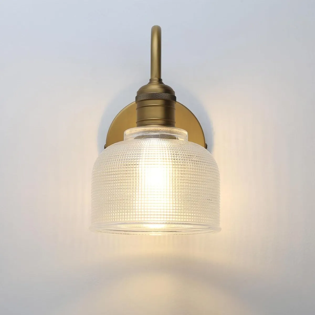 Vintage Textured Glass Sconce Wall Light Fitting - Image 4