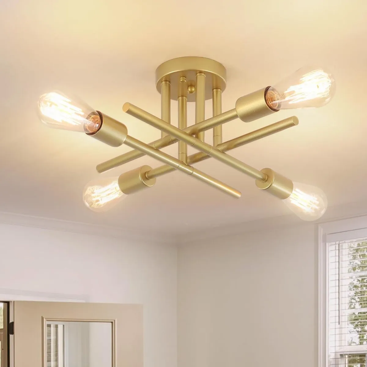 Sputnik Ceiling Light Gold Fittings 4 Bulbs - Image 1