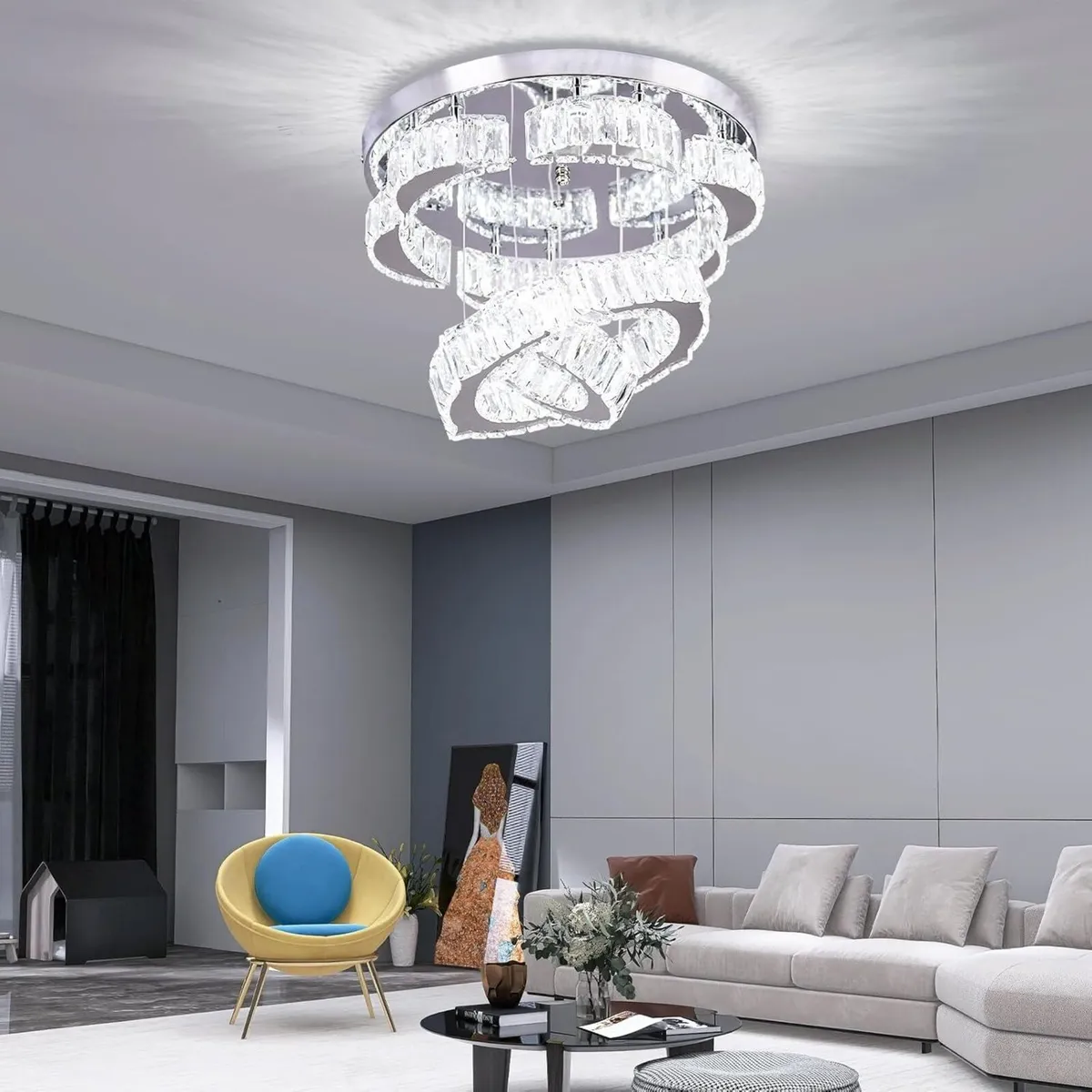 Modern Flower Crystal Ceiling Light Flush Mount - Image 4