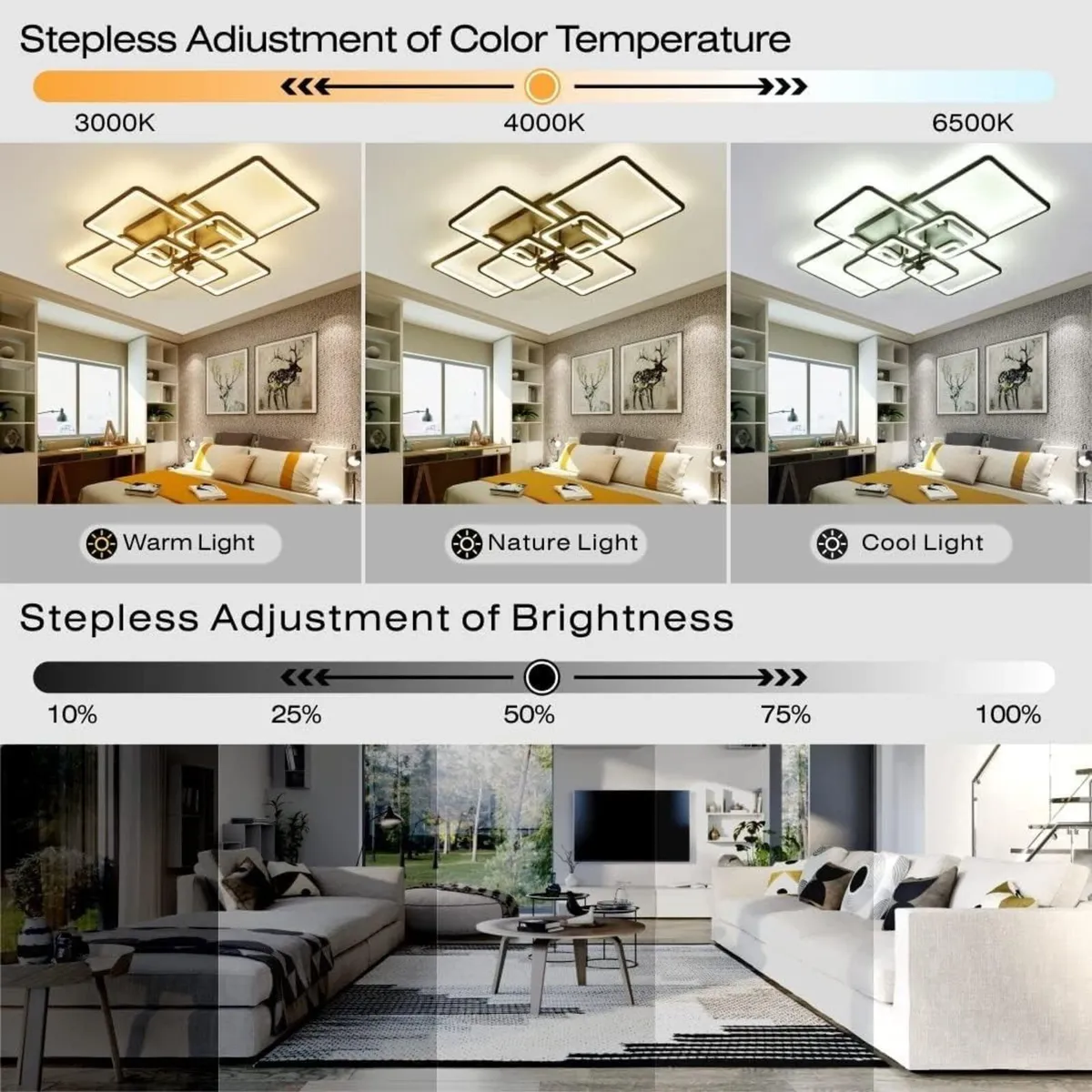 LED Ceiling Light 41.7in Modern Lights for Living - Image 3