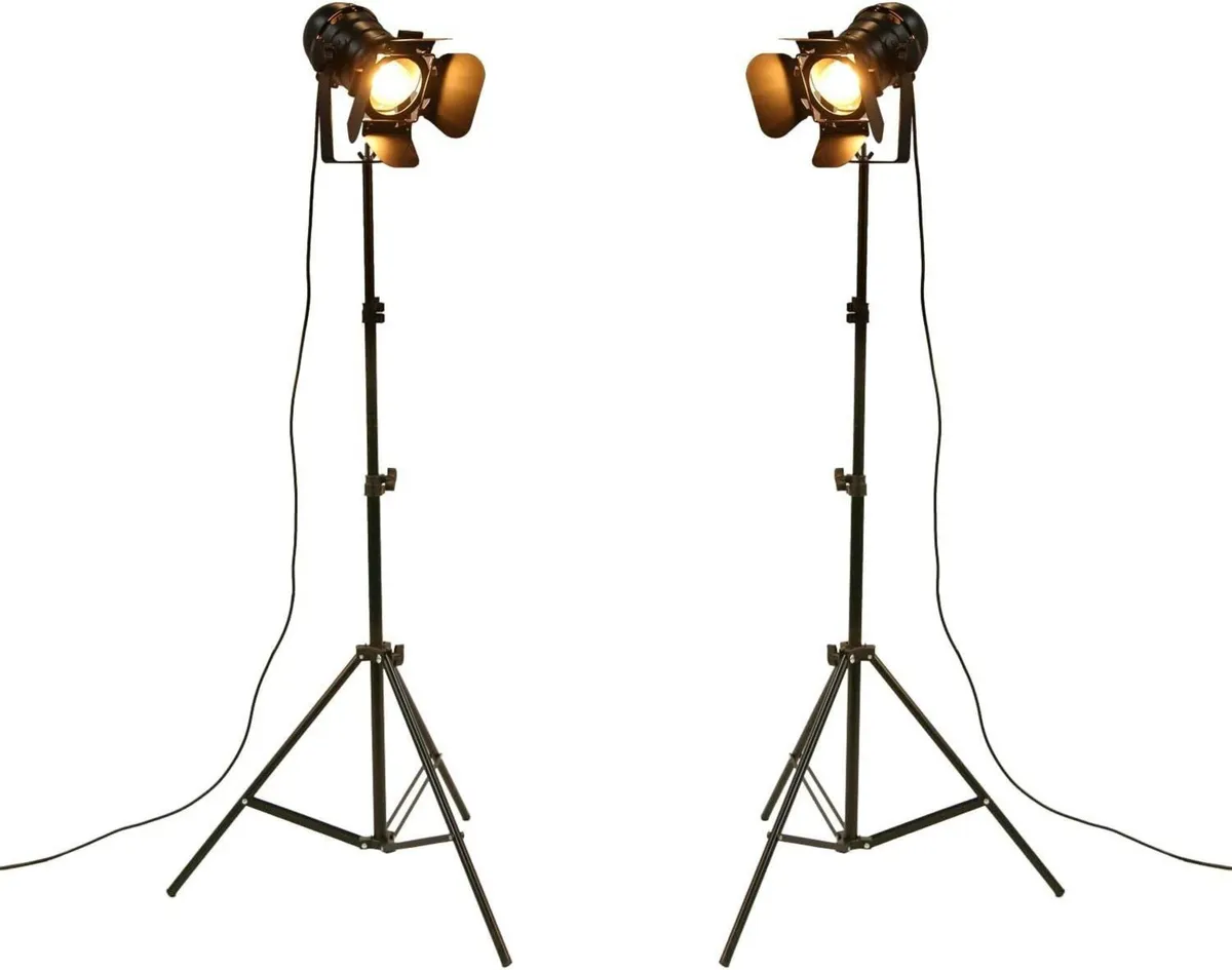 Vintage Industrial Black Retro Tripod Adjustable - Image 1