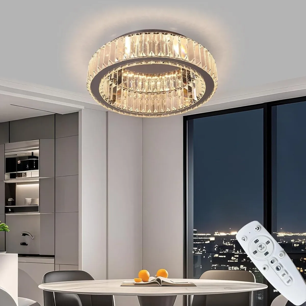 Crystal Ceiling Light Modern Chandelier Dimmable - Image 1
