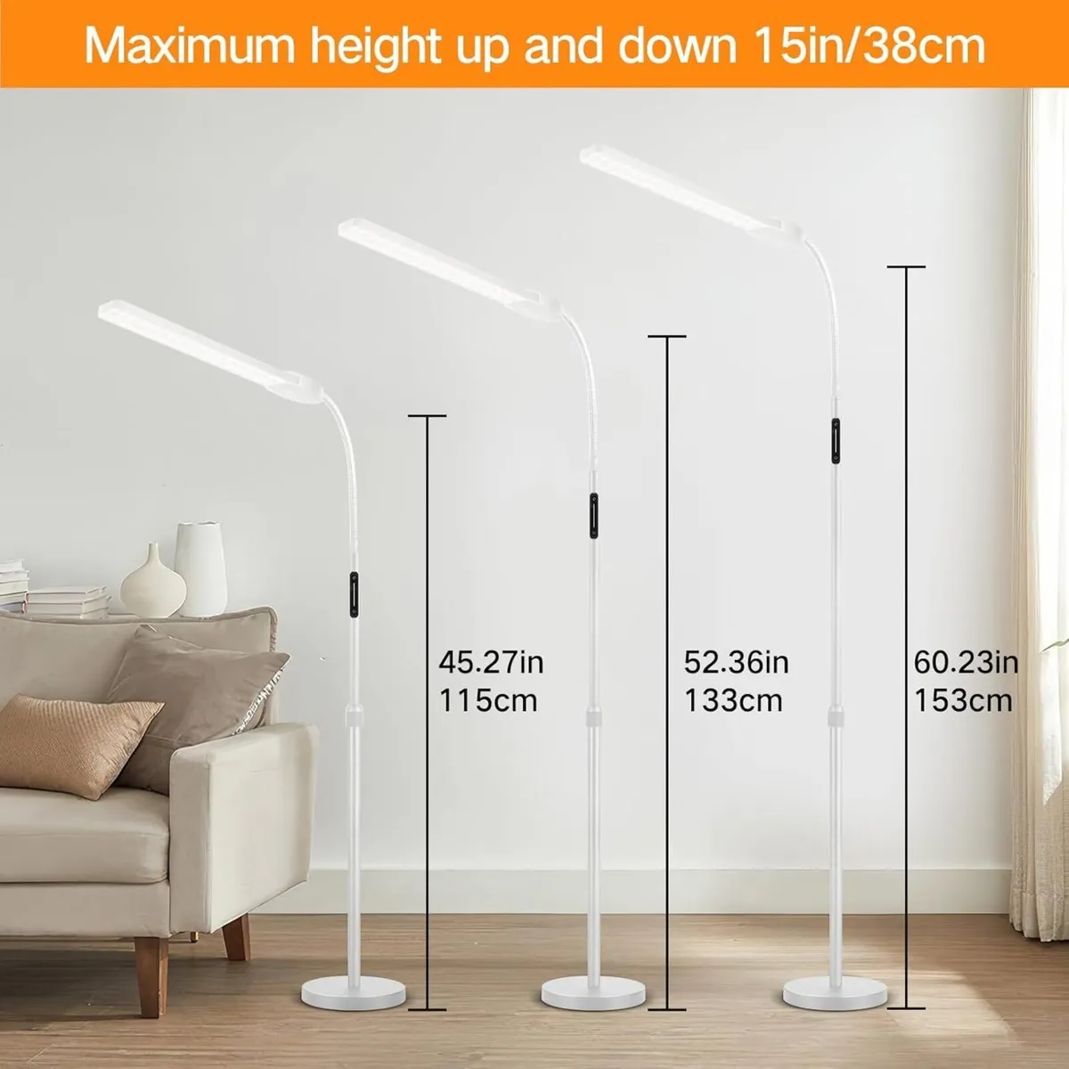 LED Floor Lamp with Double Head 18W 1800LM Super - Image 3