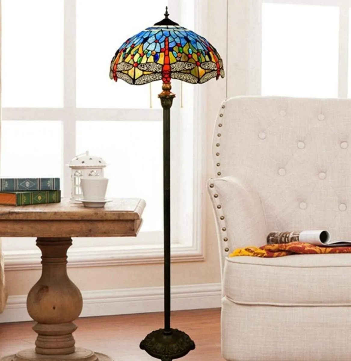 Tiffany Style Dragonfly Reading Floor Lamp - Image 2
