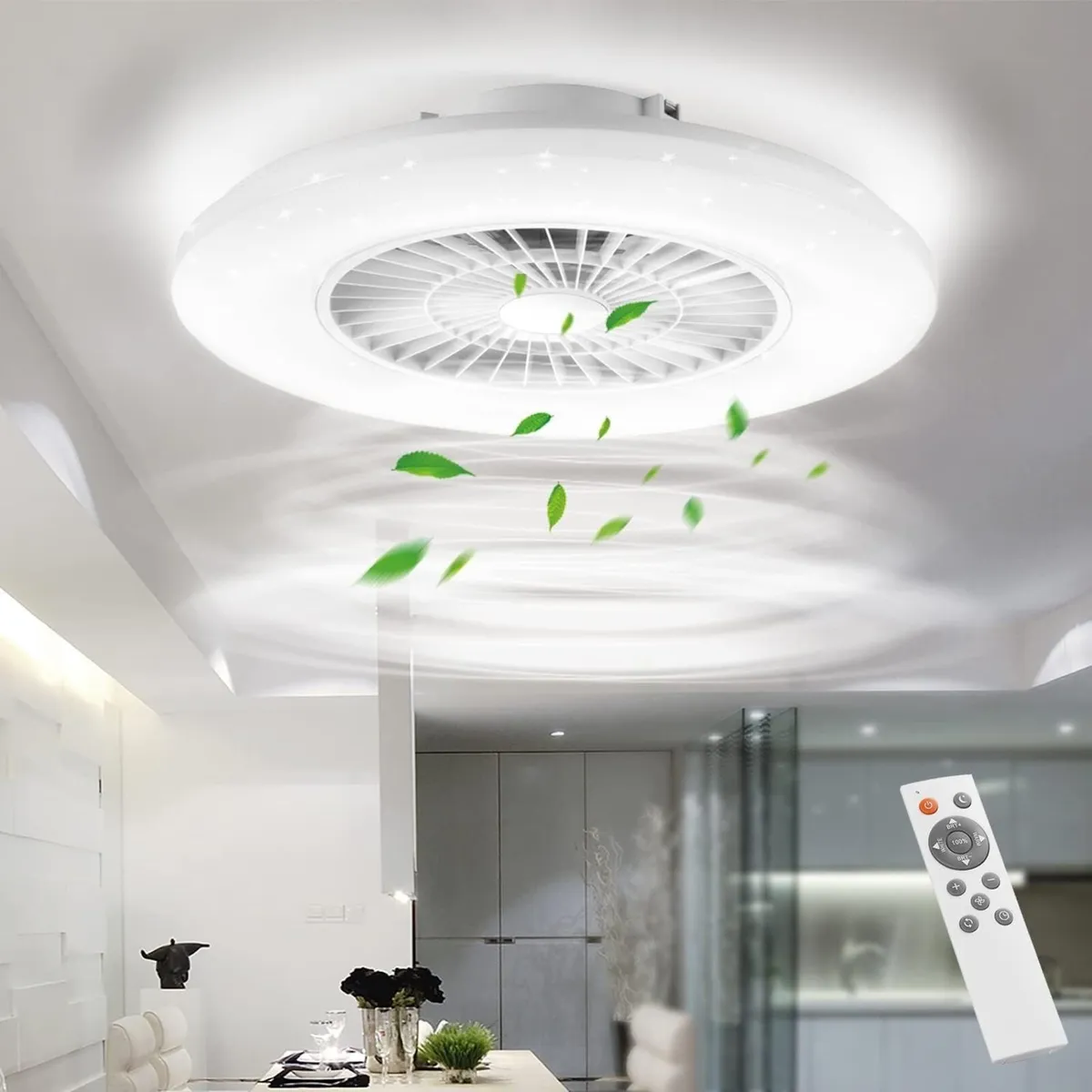 60CM LED Ceiling Light with Fan Lights 24 Levels - Image 1