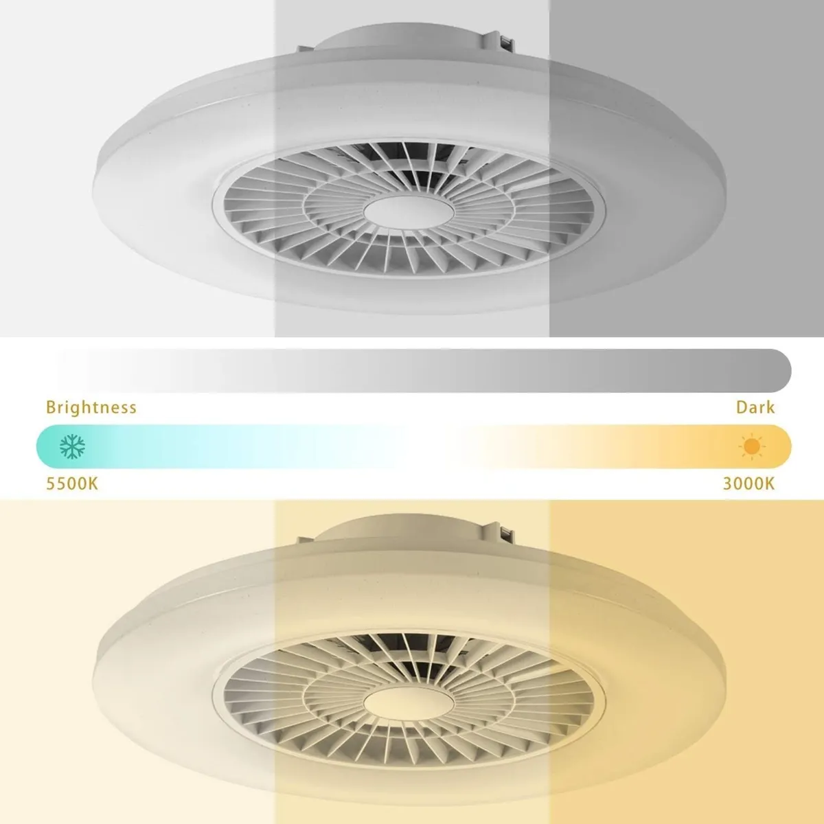 60CM LED Ceiling Light with Fan Lights 24 Levels - Image 3