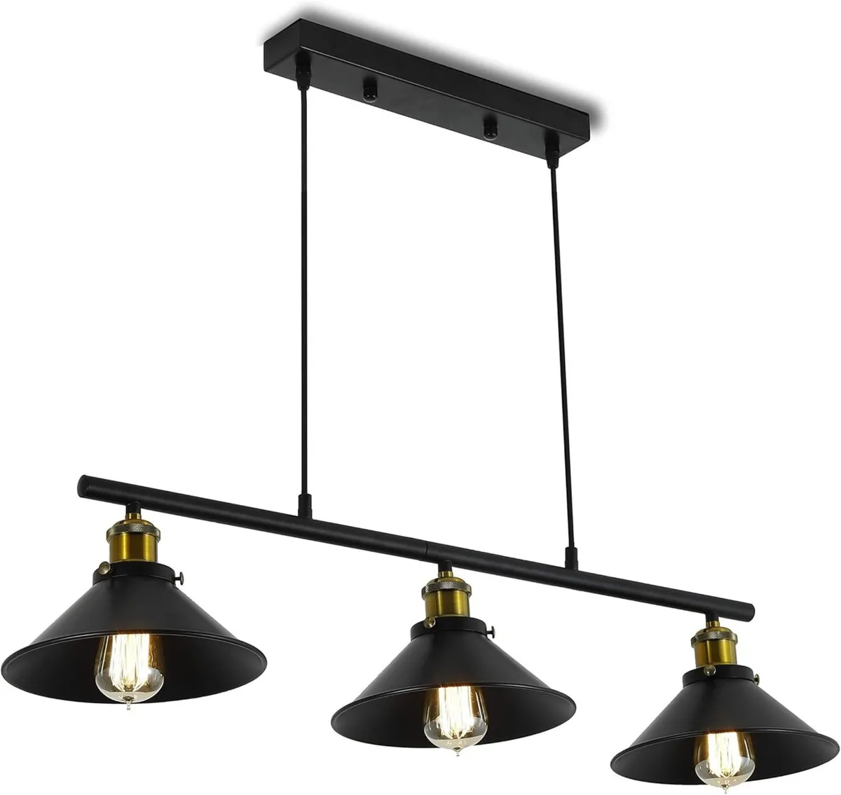 3 Lights Industrial Pendant Light Vintage - Image 1