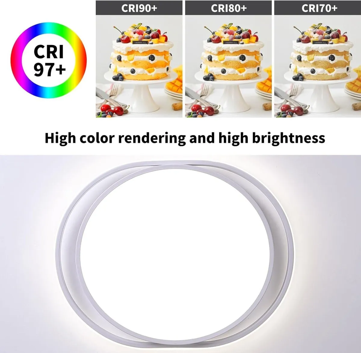 Dimmable LED Ceiling Light Modern Lamp Smart Semi - Image 4