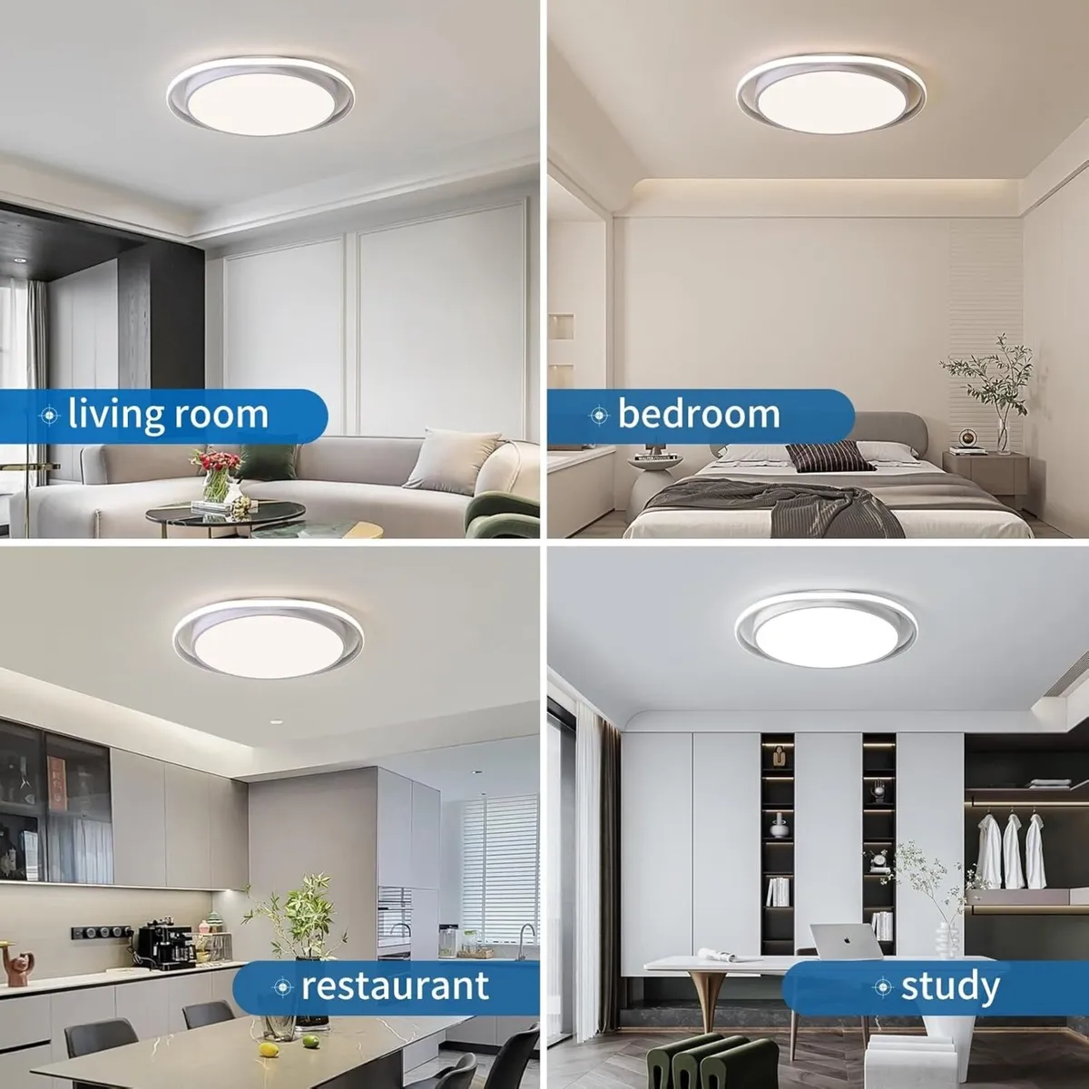 Dimmable LED Ceiling Light Modern Lamp Smart Semi - Image 2