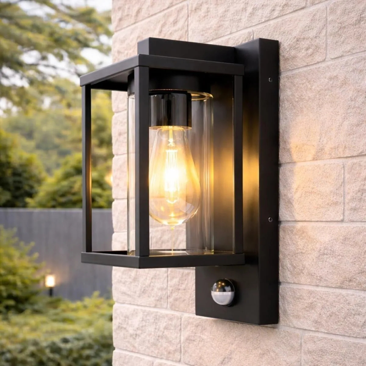 Outdoor Outside Wall Light Black Modern E27 Bulb - Image 2