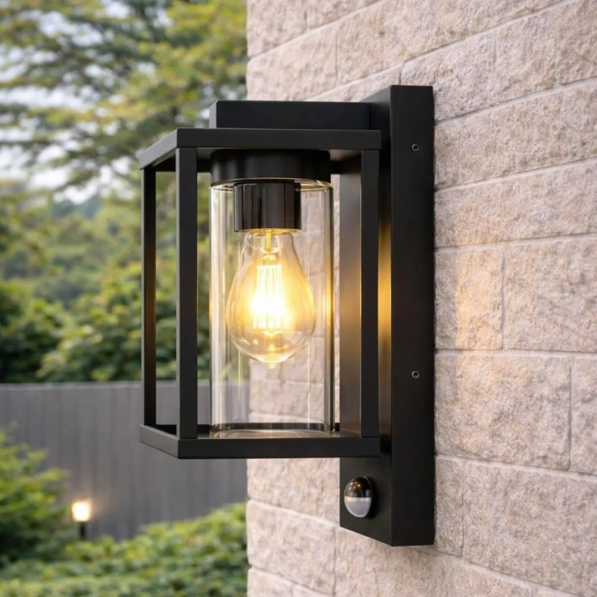 Outdoor Outside Wall Light Black Modern E27 Bulb - Image 3