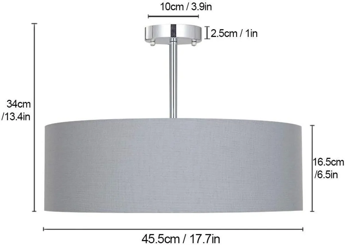 Ceiling Light Modern Fabric Pendant Shade Large - Image 2