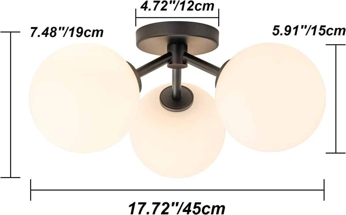 Modern Semi Flush Mount Ceiling Light Fixture - Image 2