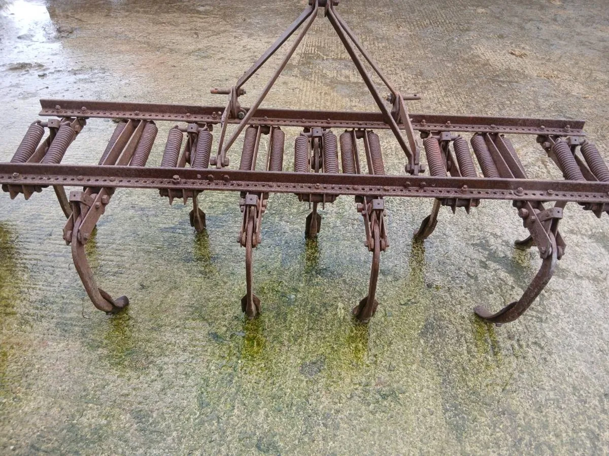 Spring loaded grubber and Drill plough - Image 1