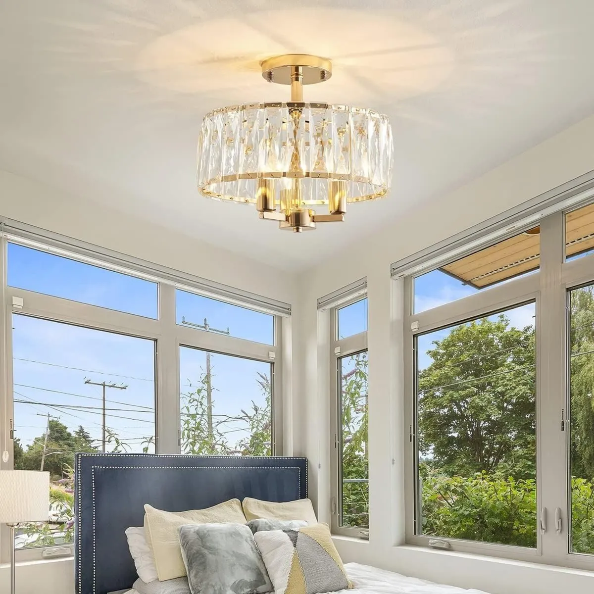 Saint Mossi K9 Crystal Semi Flush Mount Ceiling - Image 4