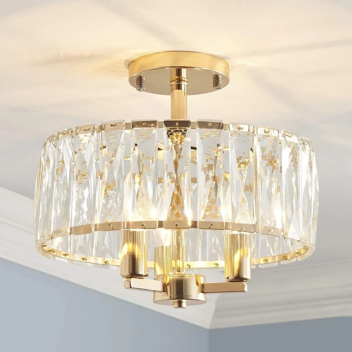 Saint Mossi K9 Crystal Semi Flush Mount Ceiling - Image 1