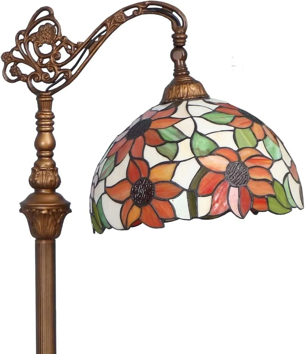 L30515 Orange Sunflower Tiffany Style Stained - Image 3