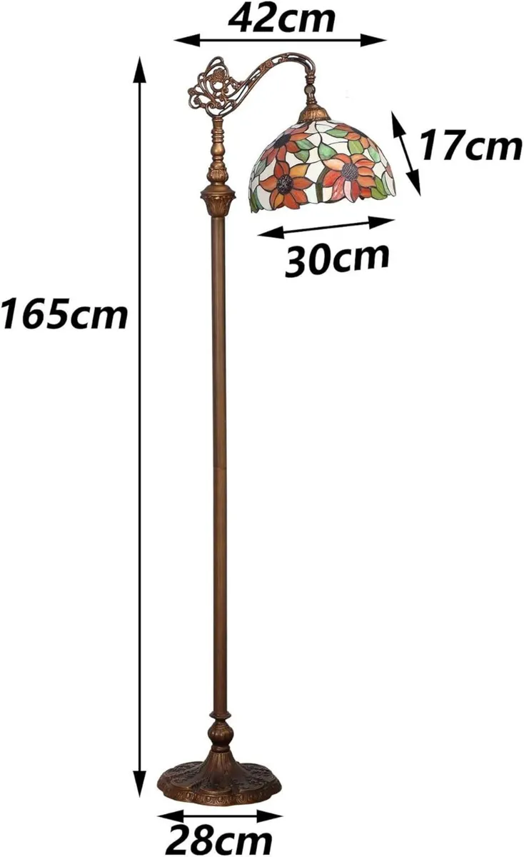 L30515 Orange Sunflower Tiffany Style Stained - Image 4