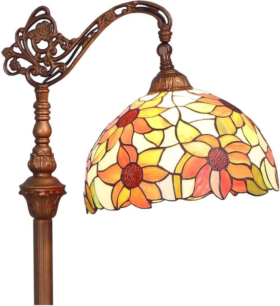 L30515 Orange Sunflower Tiffany Style Stained - Image 1