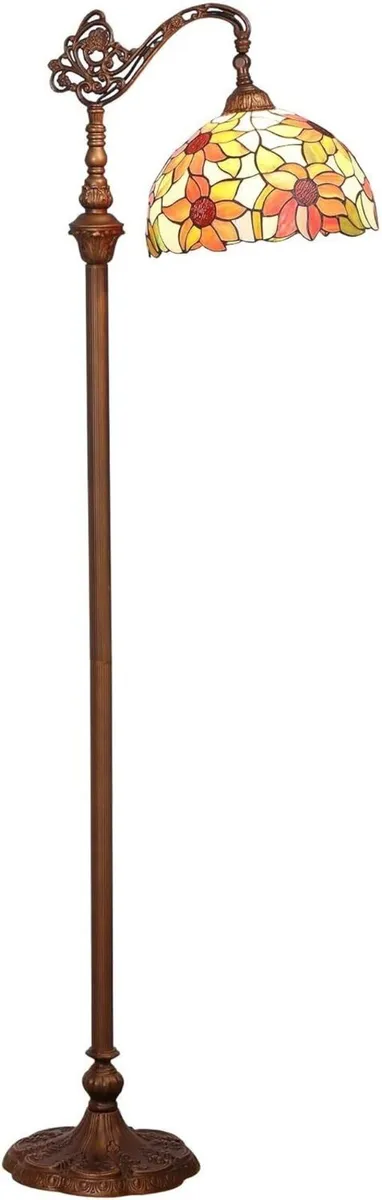 L30515 Orange Sunflower Tiffany Style Stained - Image 2