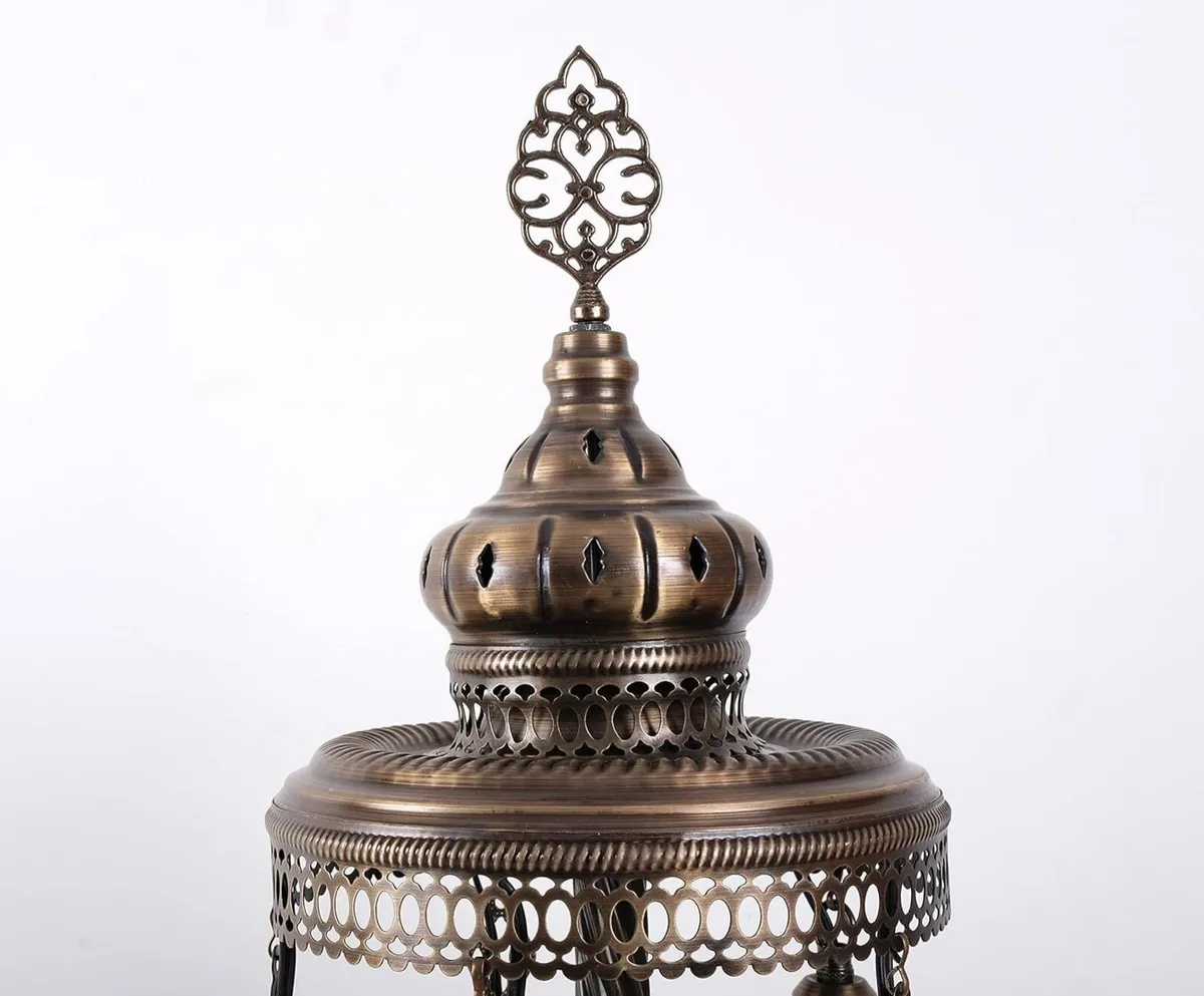 Turkish Mosaic Lamp Handmade 5 Globe Floor - Image 2